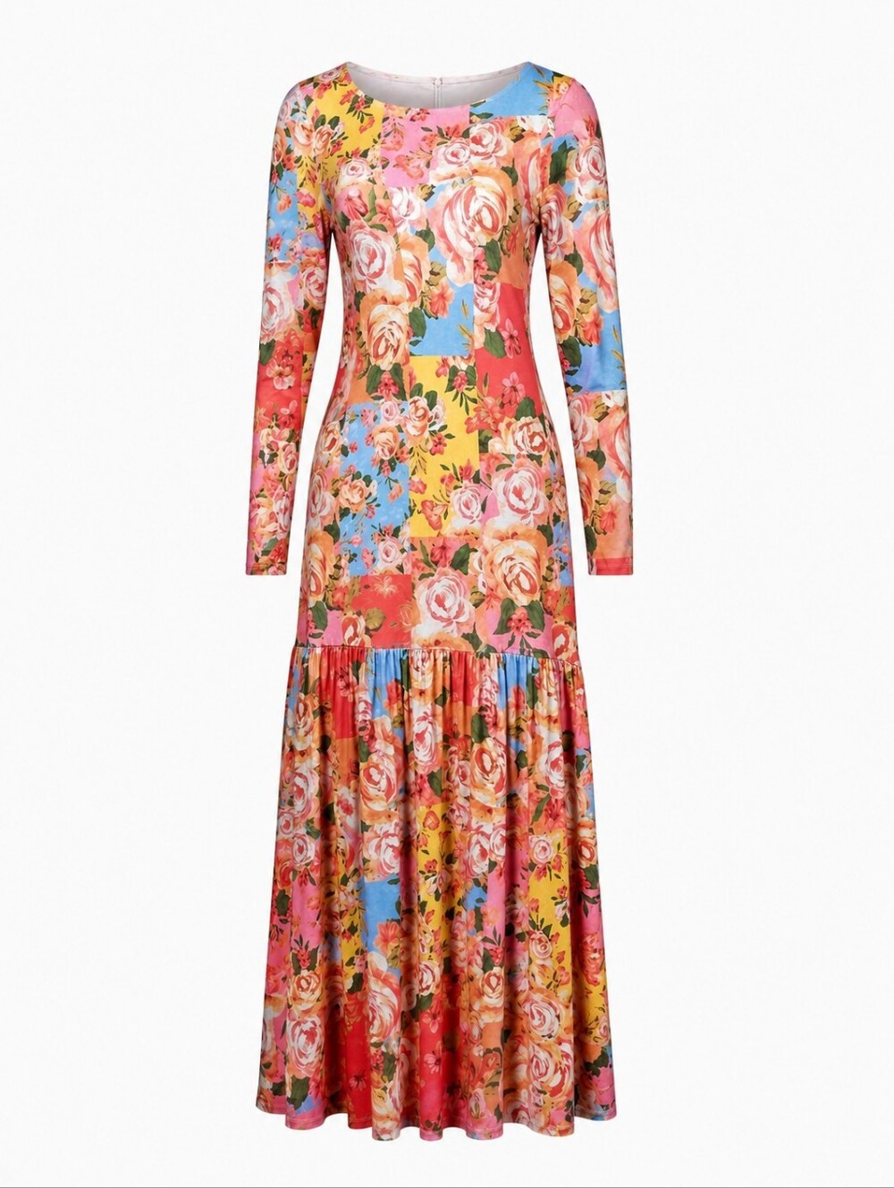 ALEXIA ADMOR |‎ Long-Sleeve Floral Patchwork Cottagecore Khaite Maxi Dress | XL